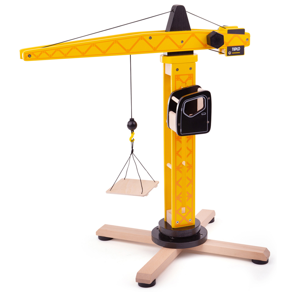 Tidlo Kids Wooden Tower Crane Image 1