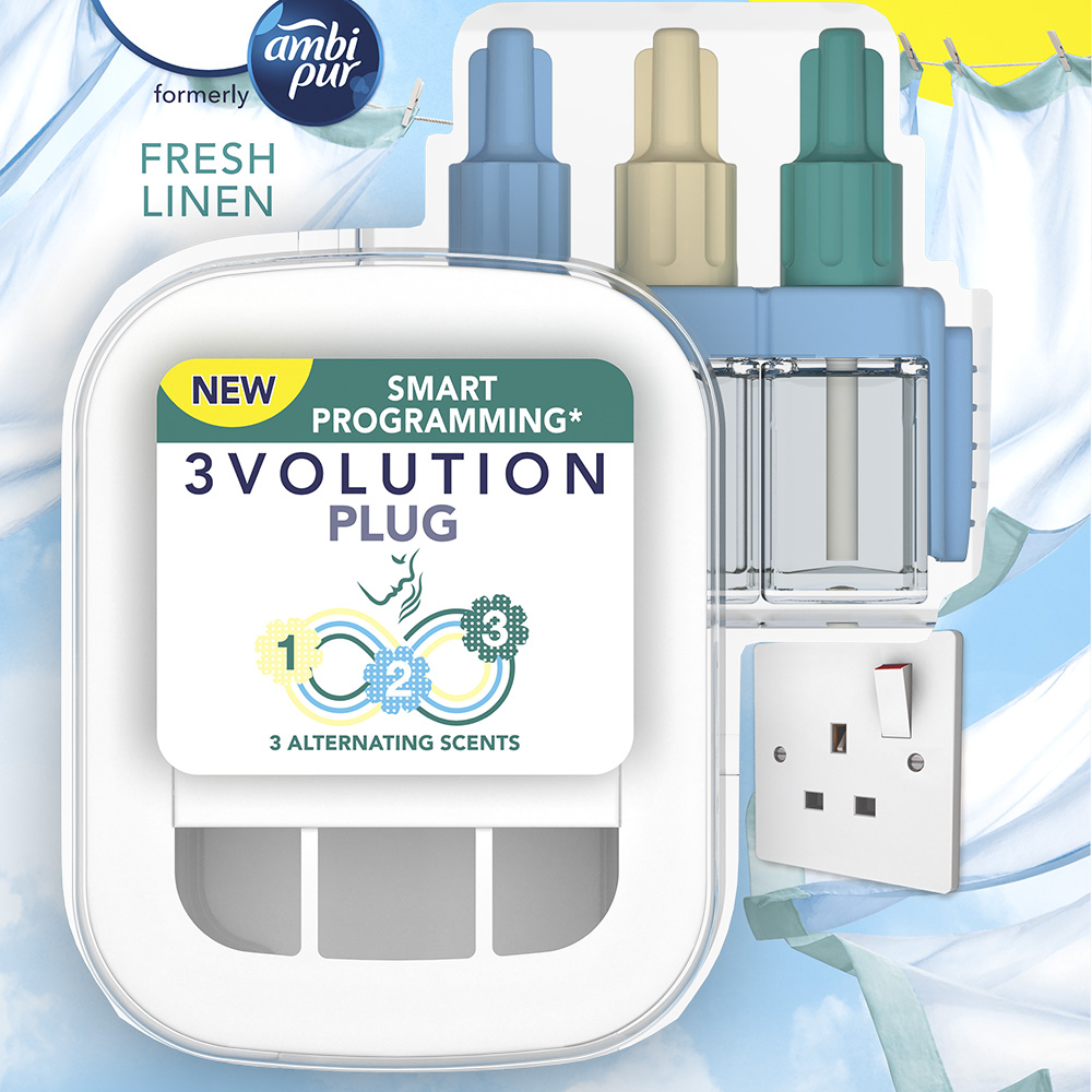 Febreze 3Volution Fresh Linen Air Freshener Starter Kit 20ml Image 3