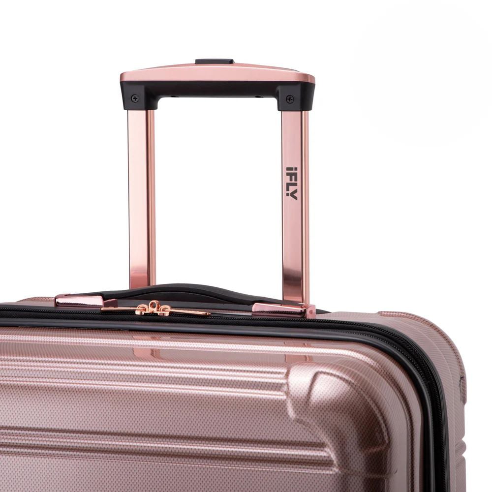iFLY Large Rose Gold Fibertech Hard Shell Spinner Travel Suitcase Image 4