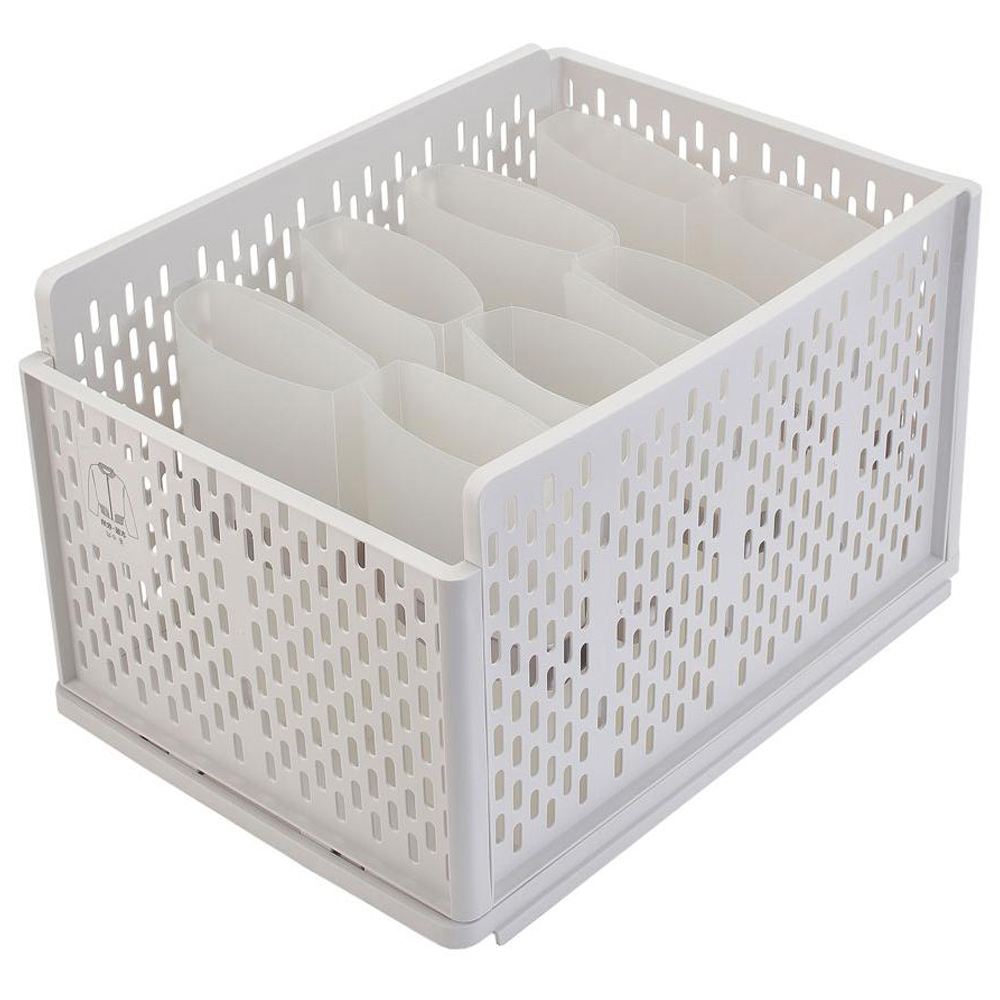 Living and Home Stackable Clothes Storage Basket Drawer with Shirt Folders Image 3