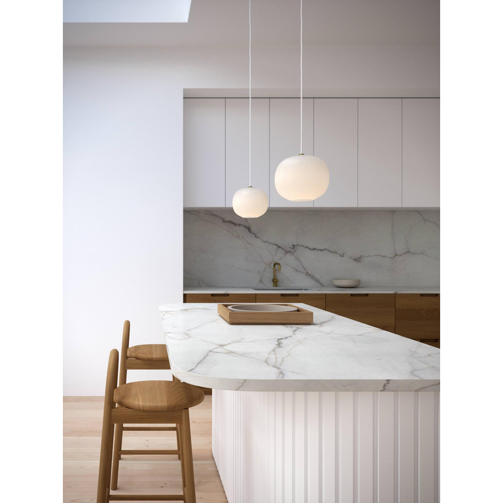 Nordlux Navone E27 Opal White and Brass Pendant Light Image 2