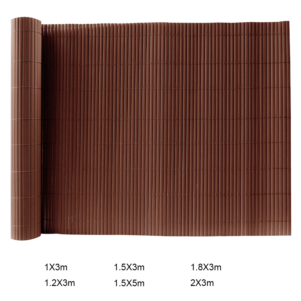 Living and Home H300 x W120 x D16cm Brown PVC Fence Sun Blocked Screen Panels Image 9