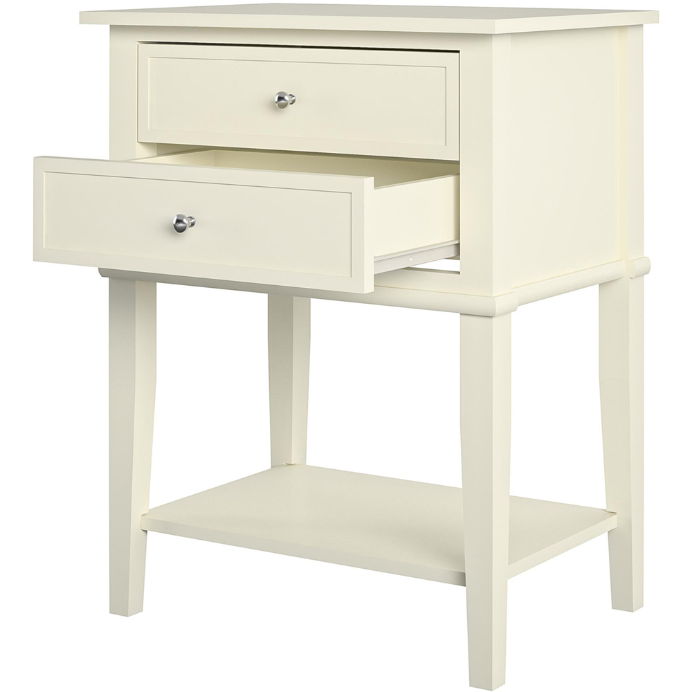 Dorel Franklin 2 Drawer White Accent Table Image 3