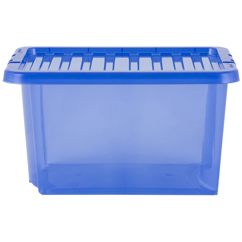Wham Multisize Crystal Stackable Plastic Blue Storage Box and Lid Set 5 Piece Image 6