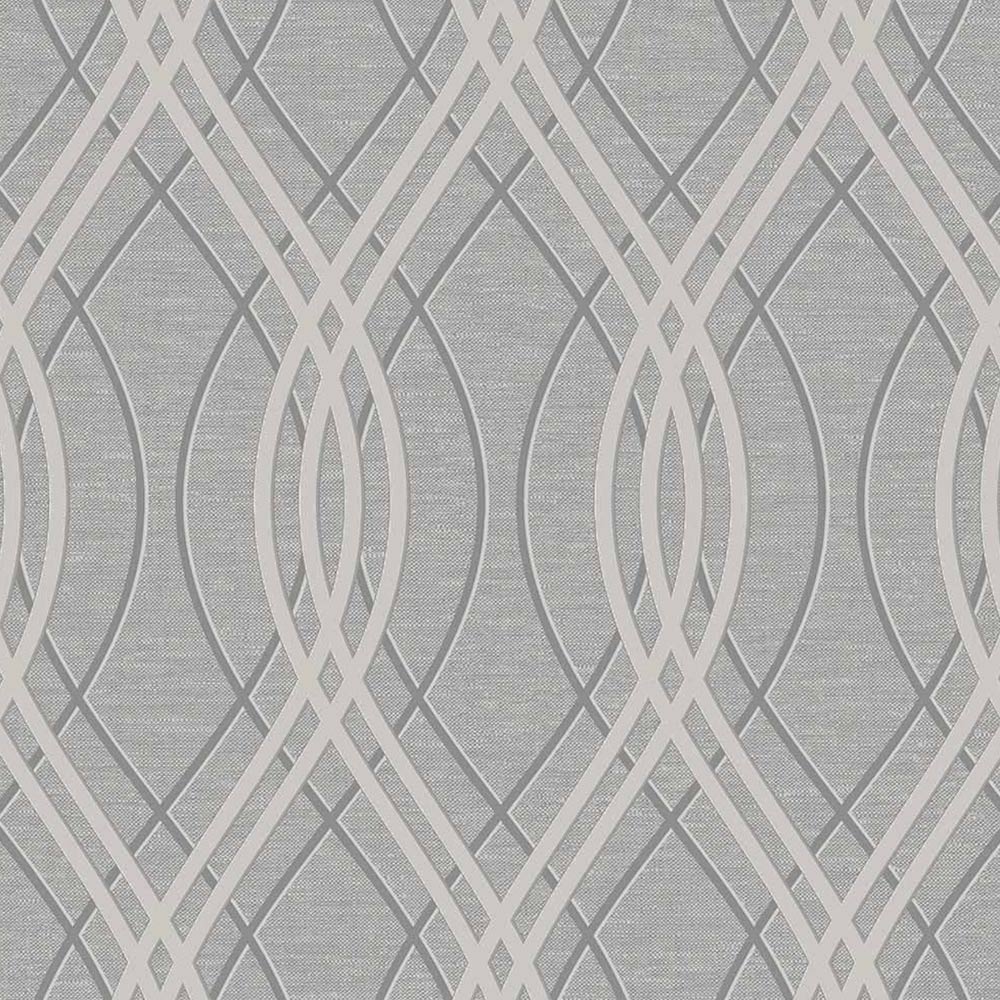 Wilko Easy Geo Curve Grey Wallpaper Wilko