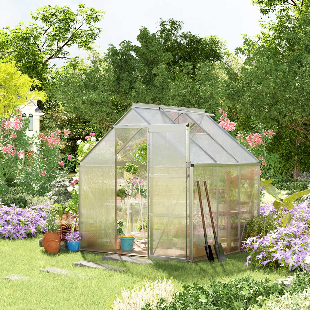 Outsunny Clear Plastic Steel 4 x 6ft Greenhouse Image 2