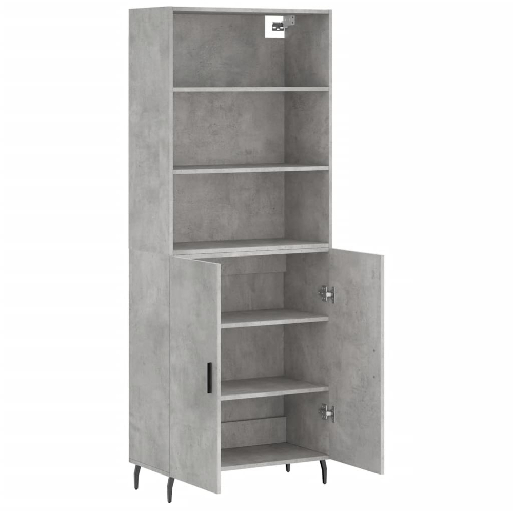vidaXL 2 Door 3 Shelf Concrete Grey Wooden Cabinet Image 4