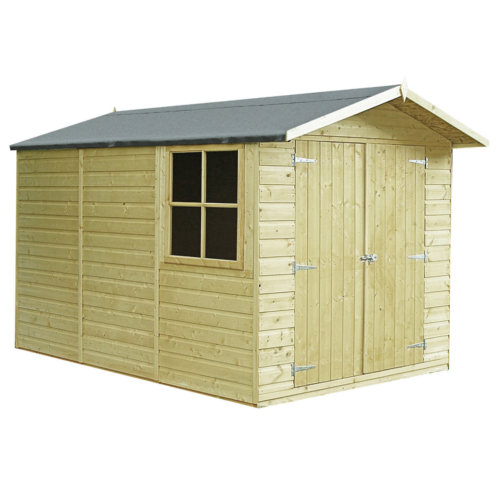 Shire Guernsey 10 x 7ft Double Door Pressure Treated Shed Image 1