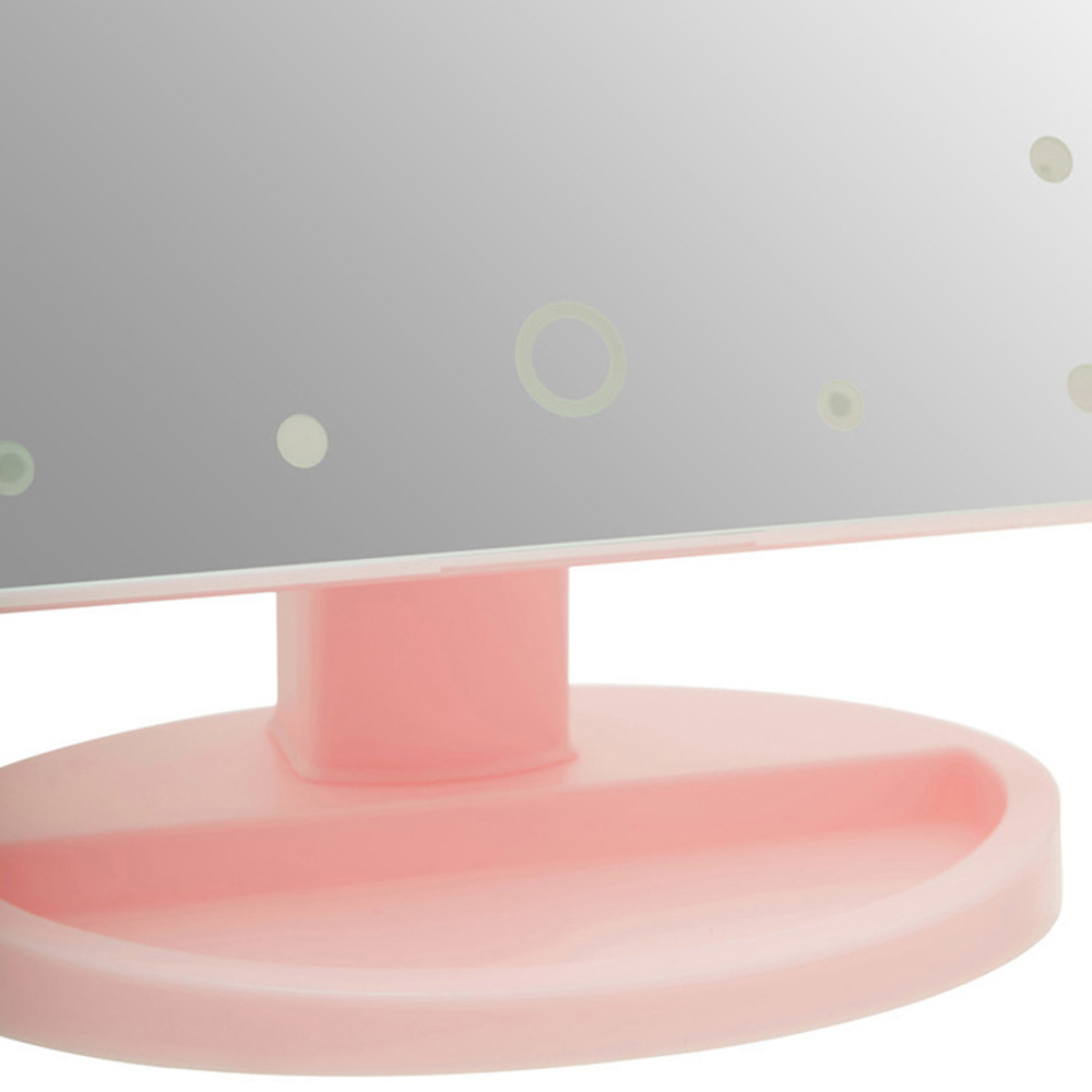 Premier Housewares Cassini Tri Fold Pink LED Table Mirror Image 6