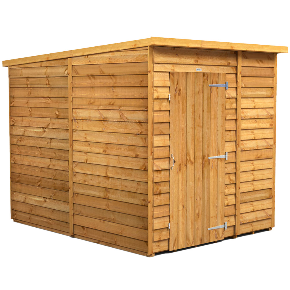 Power 6 x 8ft Overlap Pent Windowless Garden Shed Image 1