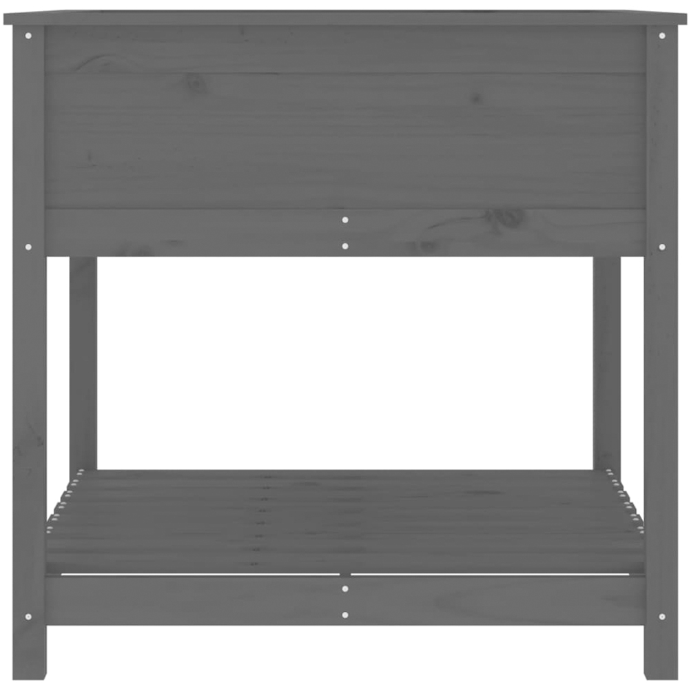 vidaXL Single Shelf Grey Solid Pine Wood Garden Planter 82.5 x 82.5 x 81cm Image 5