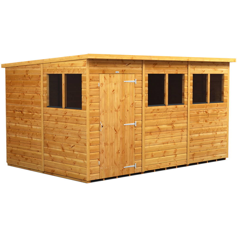 Power Sheds 12 x 8ft Pent Wooden Shed with Window Image 1