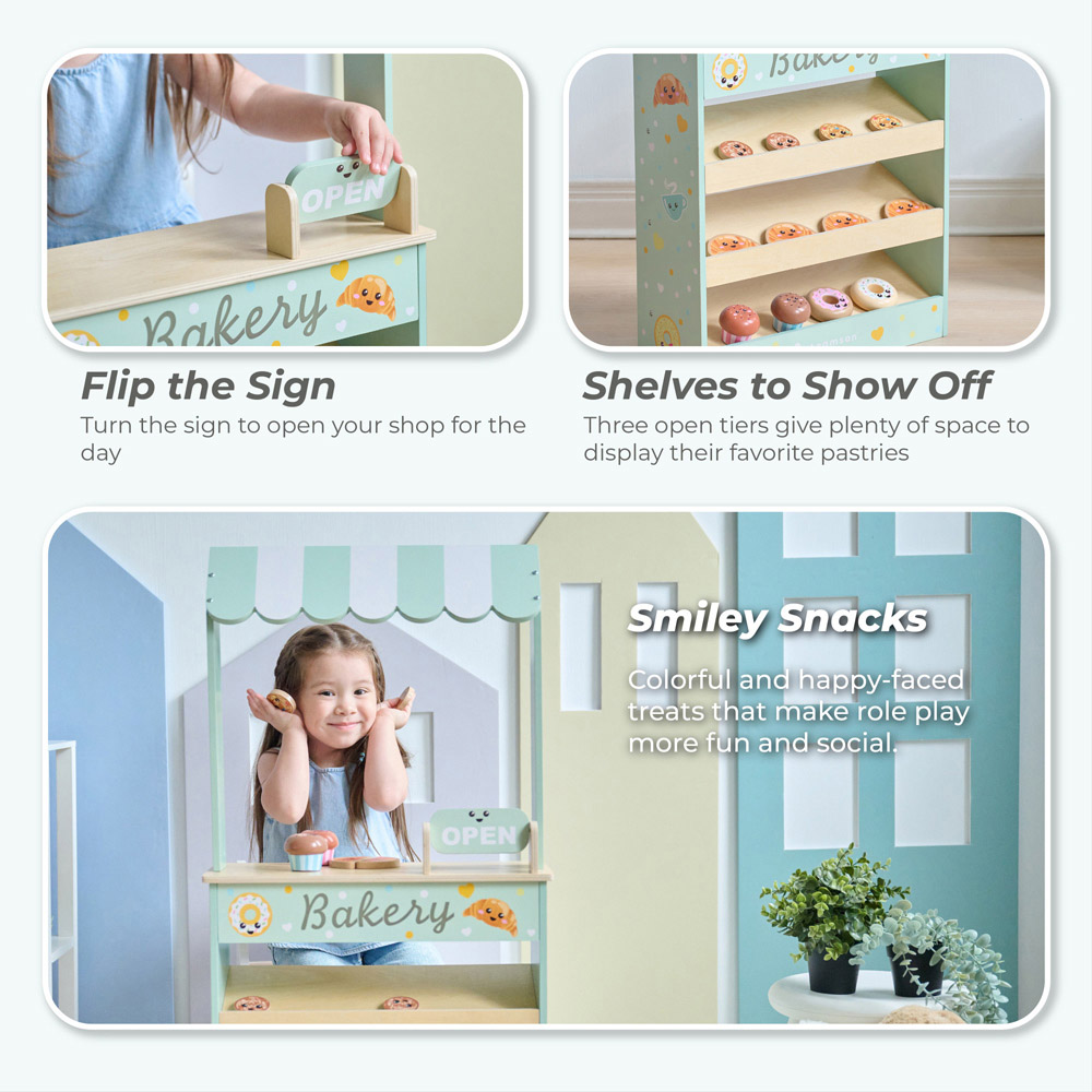 Teamson Kids Jolly Pals Mint Bakery Stand Play Set Image 7