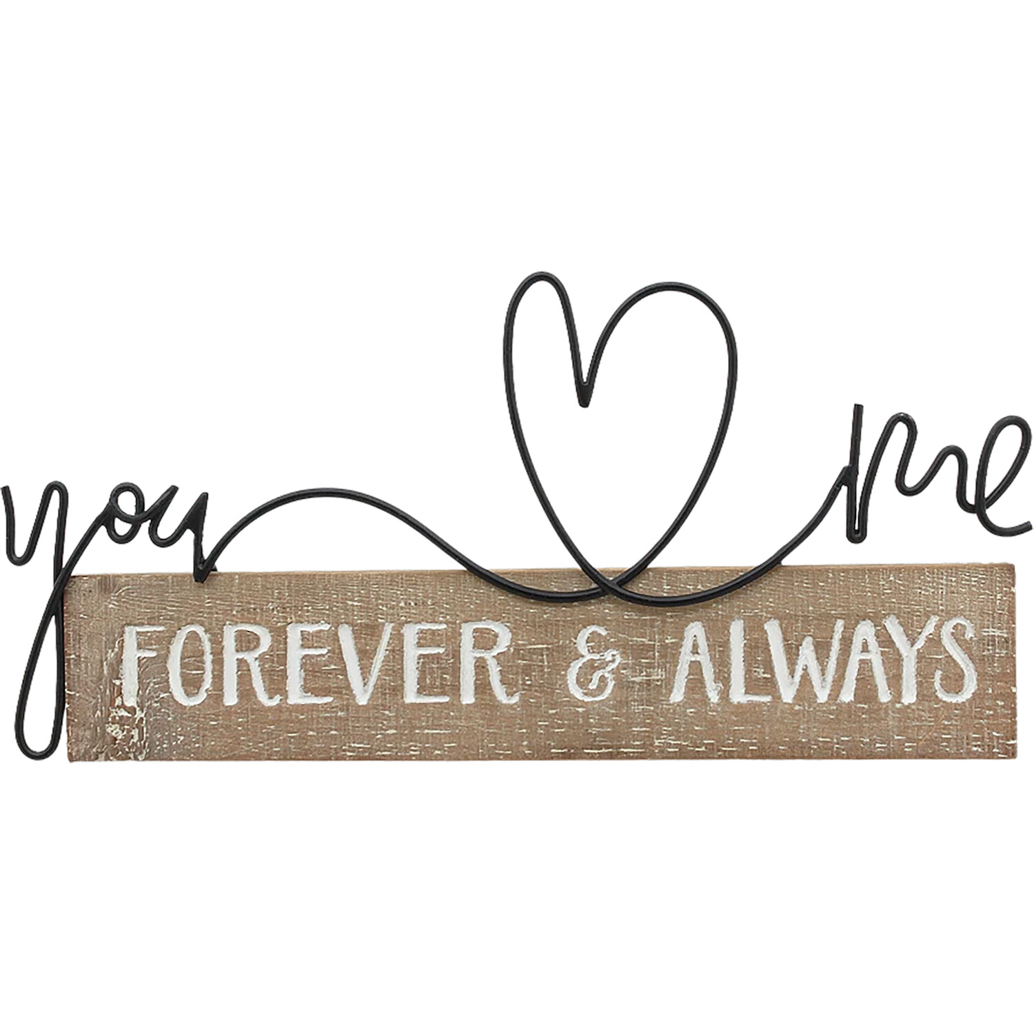Forever and Always Wire Slogan Plaque - Brown Image 1