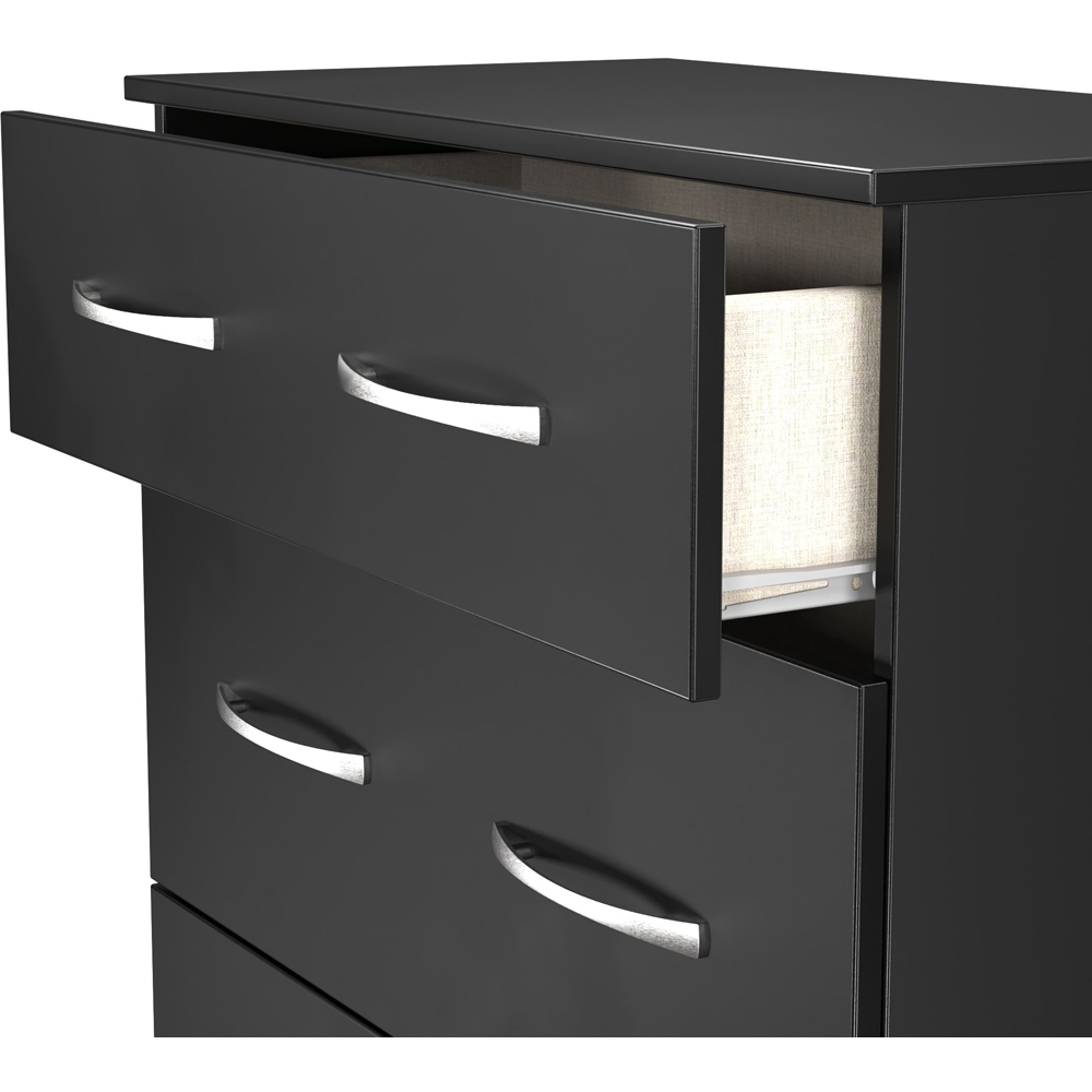 Crowndale Avon 3 Drawer Matt Black Deep Chest of Drawers Ready Assembled Image 6