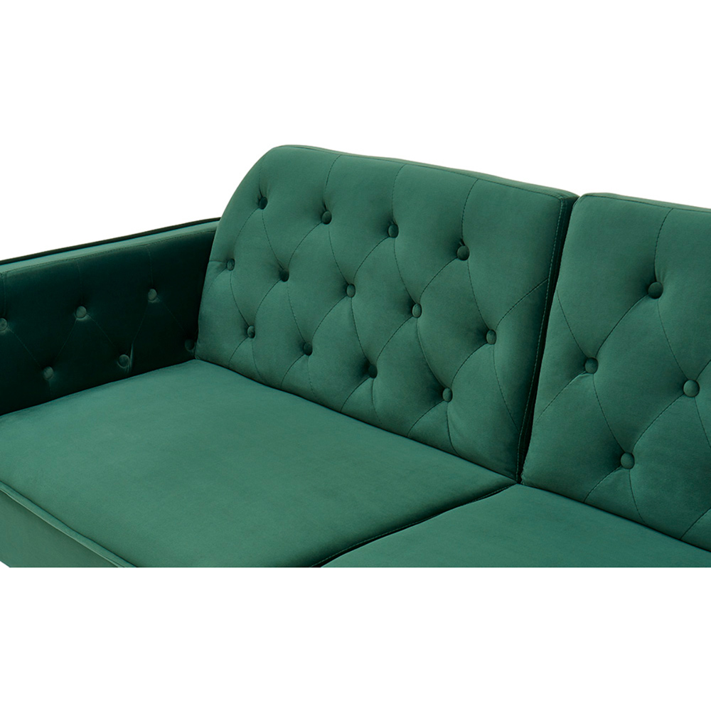 Home Detail Whitby Double Sleeper Dark Green Velvet Sofa Bed Image 8