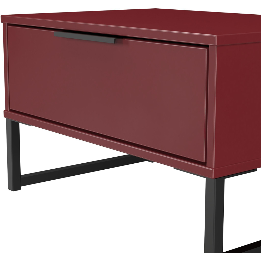Crowndale Hong Kong Single Drawer Red Matt Wide Side Table Ready Assembled Image 4