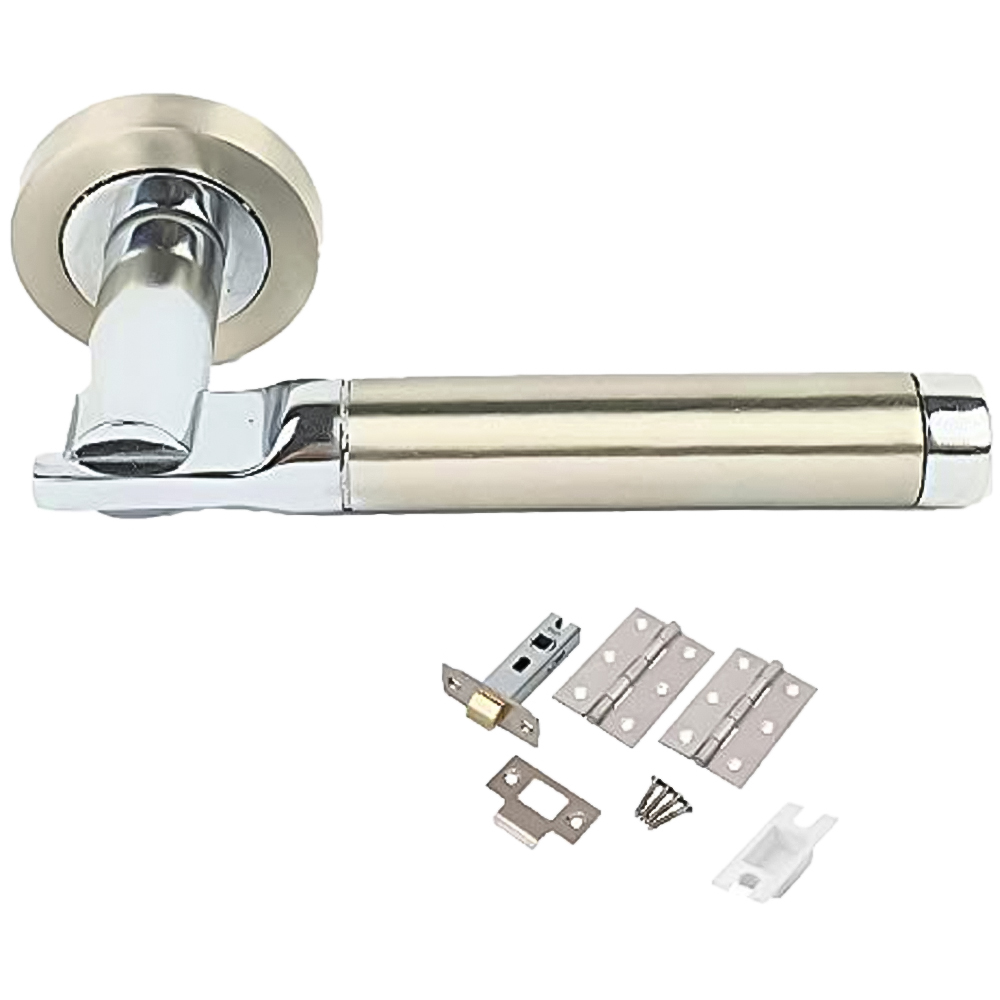 Golden Grace Duo Finish Electra Modern Door Handle Set Image