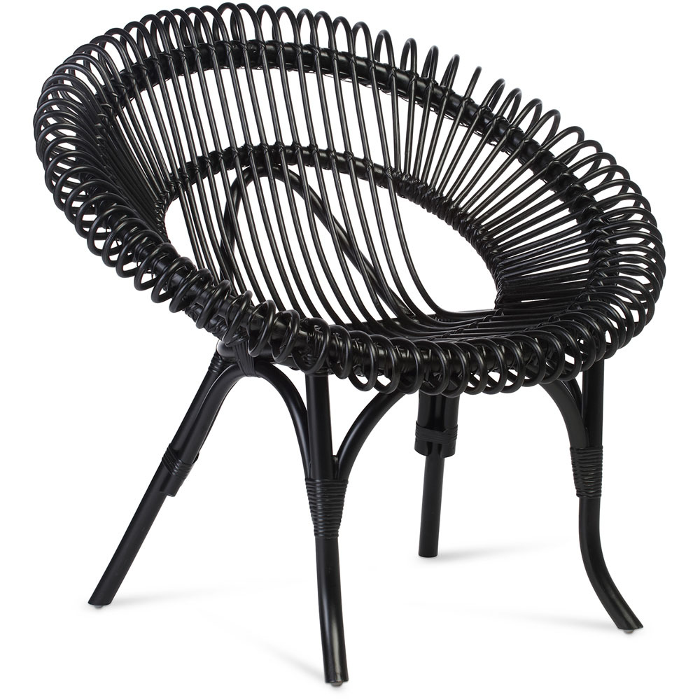 Desser Shanghai Black Rattan Wicker Chair Image 2