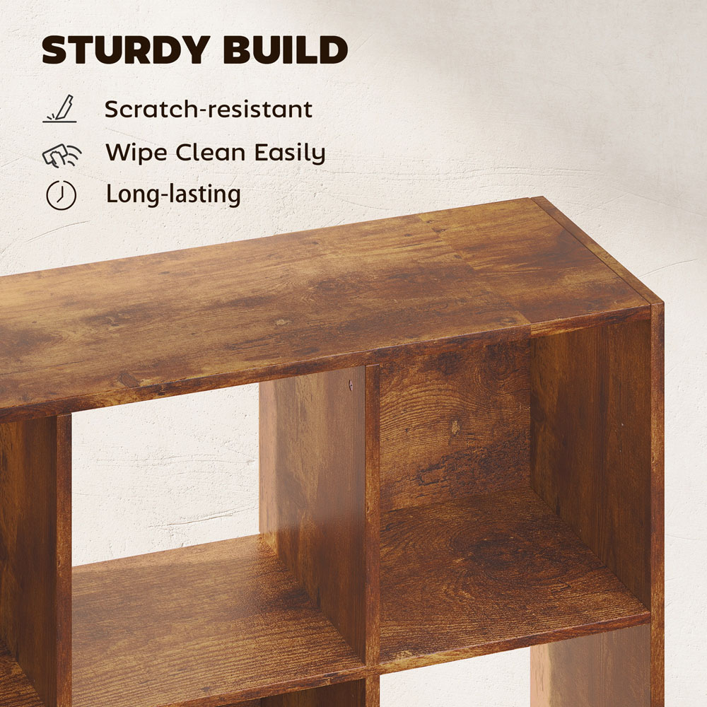 HOMCOM 9 Cube Rustic Brown Storage Cupboard Image 8