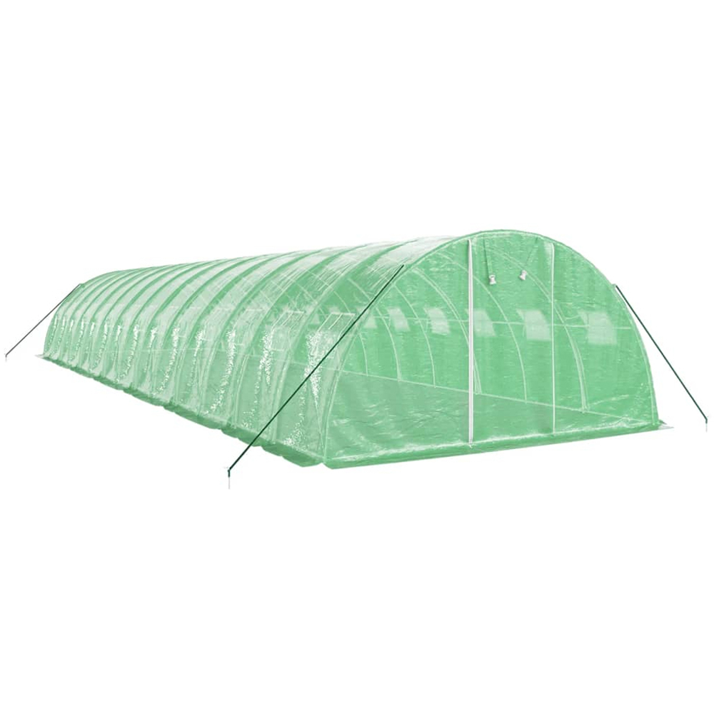 vidaXL Green Polyethylene Galvanised Steel Frame 45.9 x 13.1ft Greenhouse Image 2