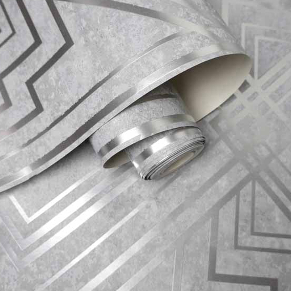 Holden Decor Delano Grey and Silver Wallpaper Image 2