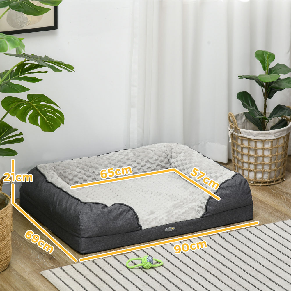 PawHut Charcoal Grey Medium Dog Bed Image 7