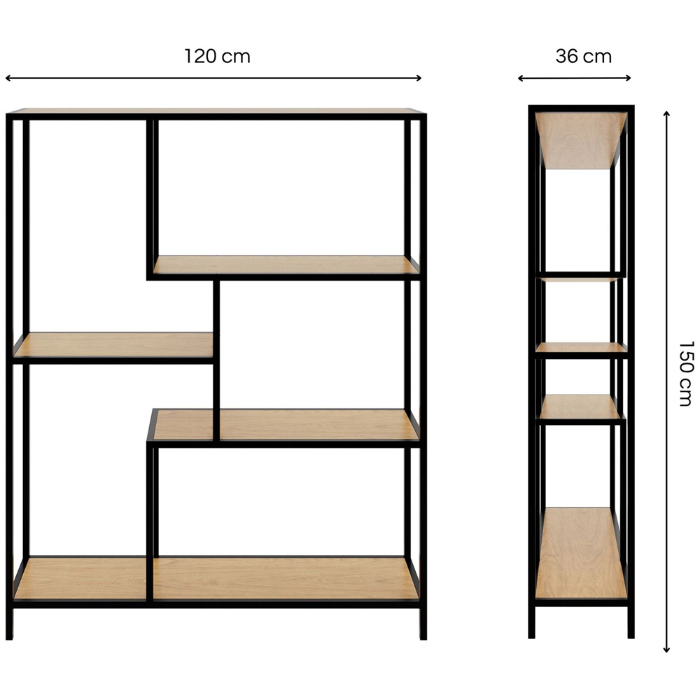 GFW Blake 4 Shelf Oak Shelving Unit Image 9