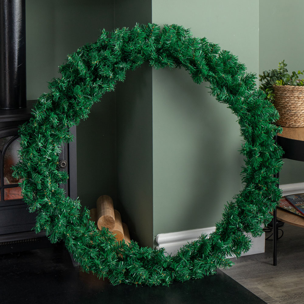 Samuel Alexander Green Plain Wreath 90cm Image 6