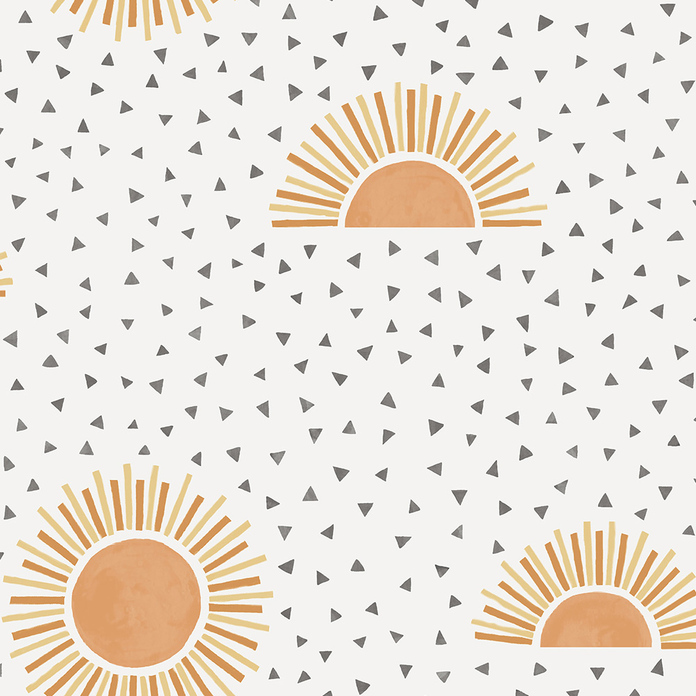 Holden Decor Sunbeam White Orange Wallpaper Image 1