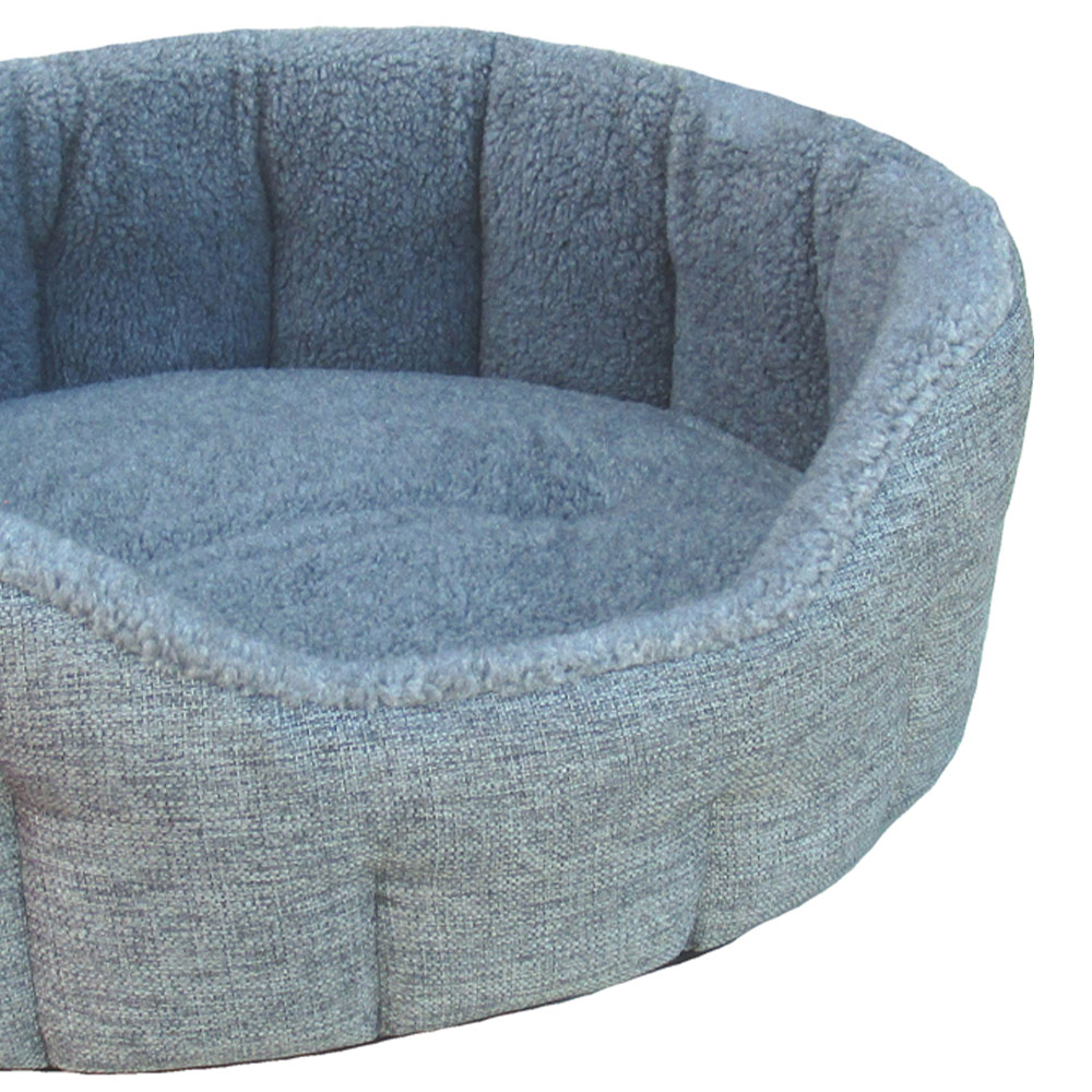 P&L Small Grey Basket Weave Dog Bed Image 3