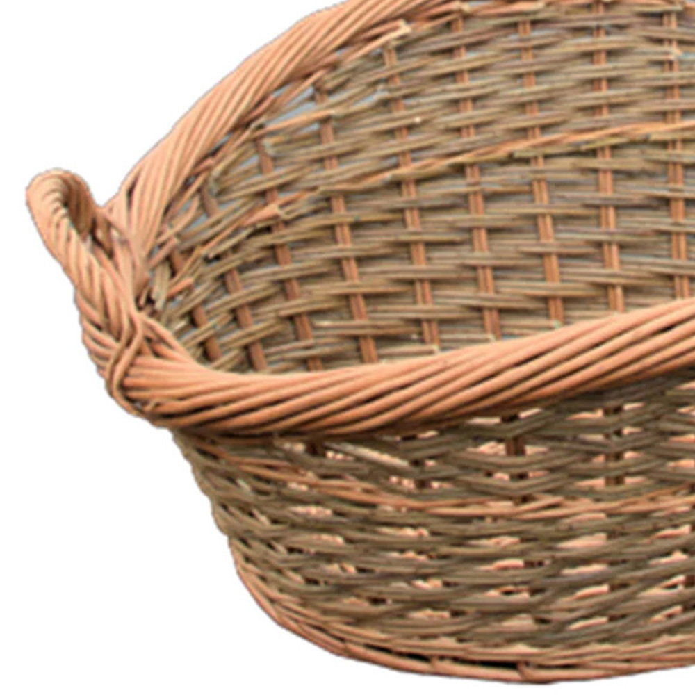 Red Hamper Roll Top Loose Weave Wicker Wash Basket Image 3