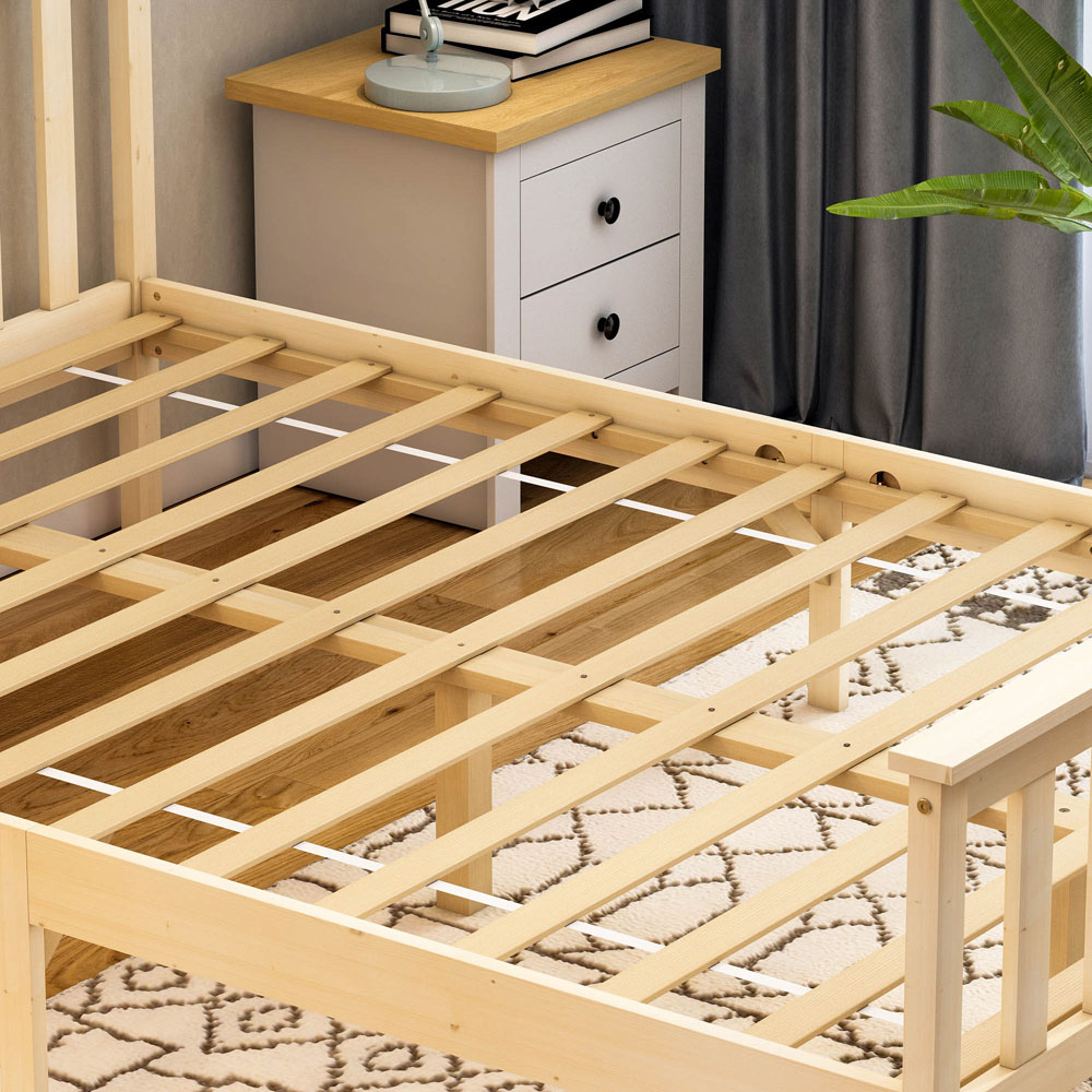 Vida Designs Milan Double Pine High Foot Wooden Bed Frame Image 3