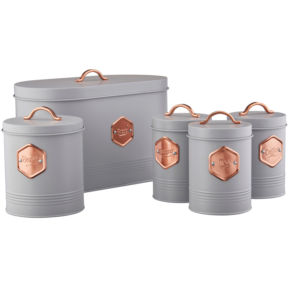 Cooks Professional G3572 Grey and Copper 5 Piece Kitchen Storage Set Image 1