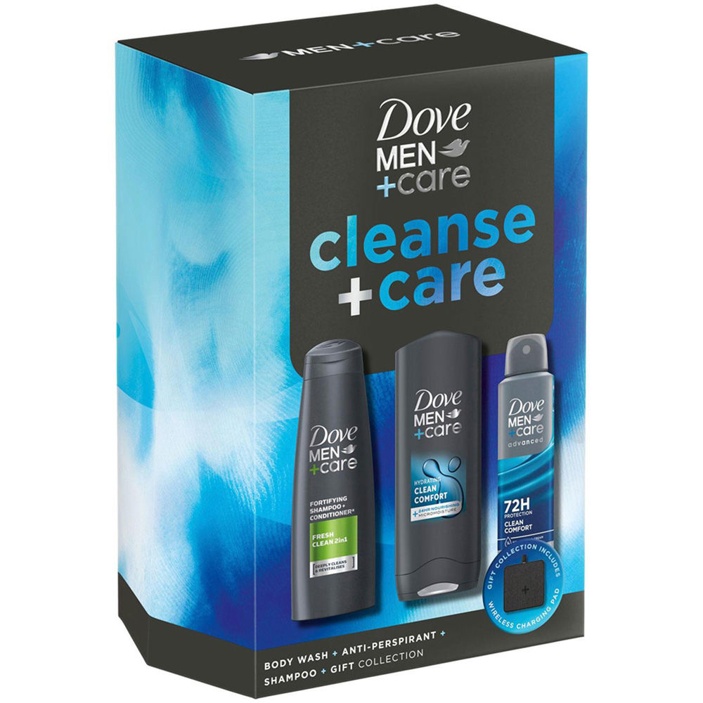 Dove Men+Care Cleanse+Care Bodywash Deodorant and Shampoo Gift Set 2 Pack Image 4