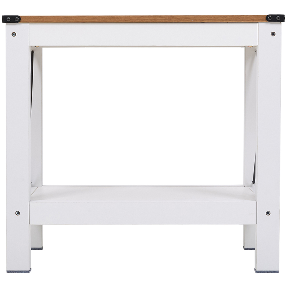 Living and Home Single Shelf White Side Table Image 3