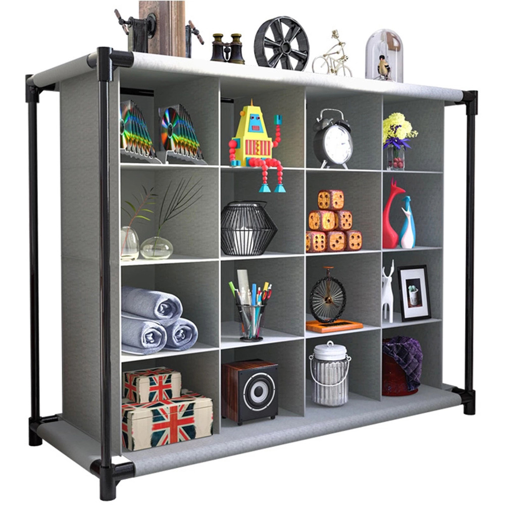 Living And Home WH0905 Grey Metal Multi-Tier Shoe Rack Image 3