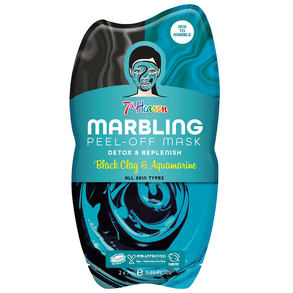 MJ Black Clay and Aquamarine Marble Masks 2 Pack Image 1