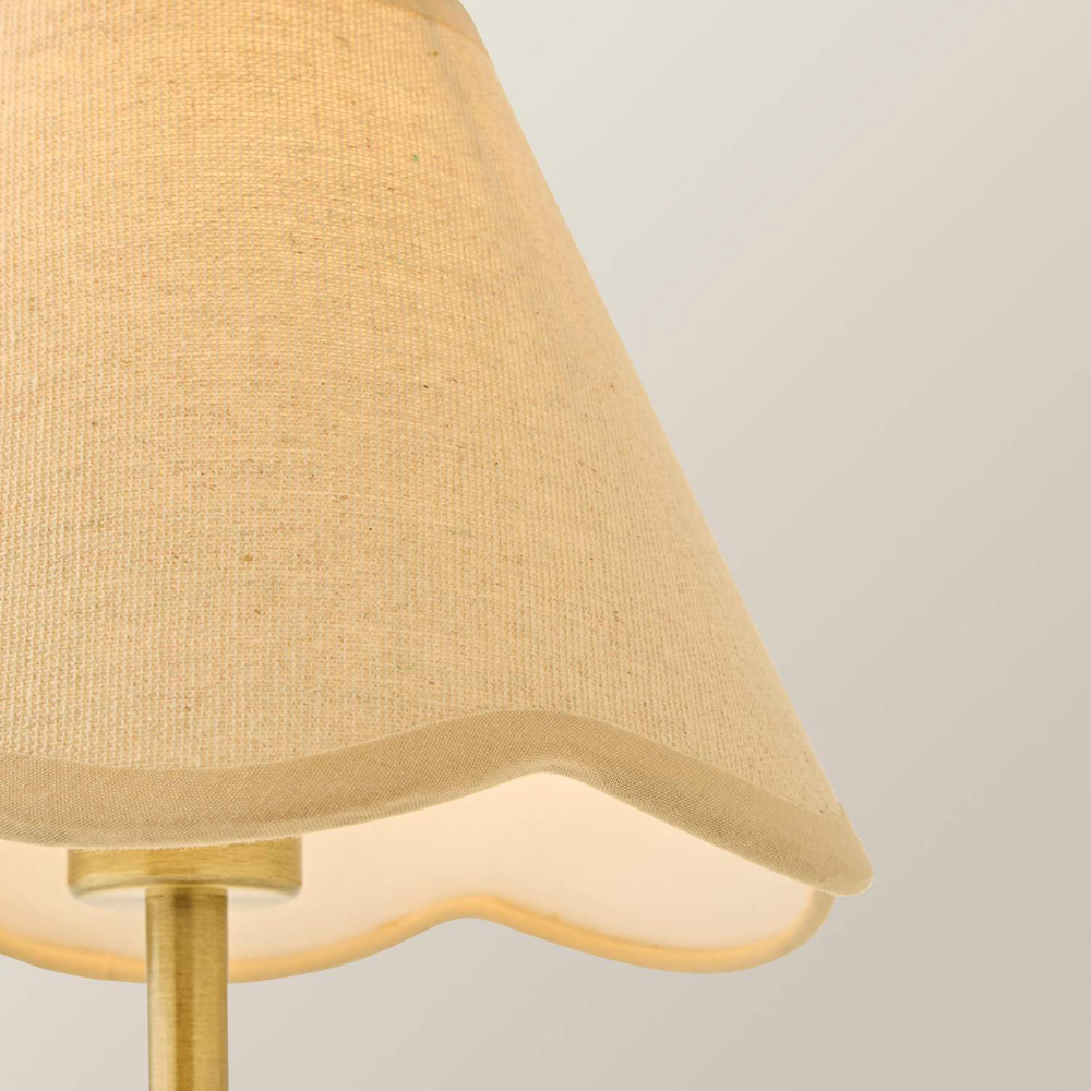 ValueLights Lowe Natural Scallop Flower Shade Gold Rechargeable Table Lamp with Bulb Image 4