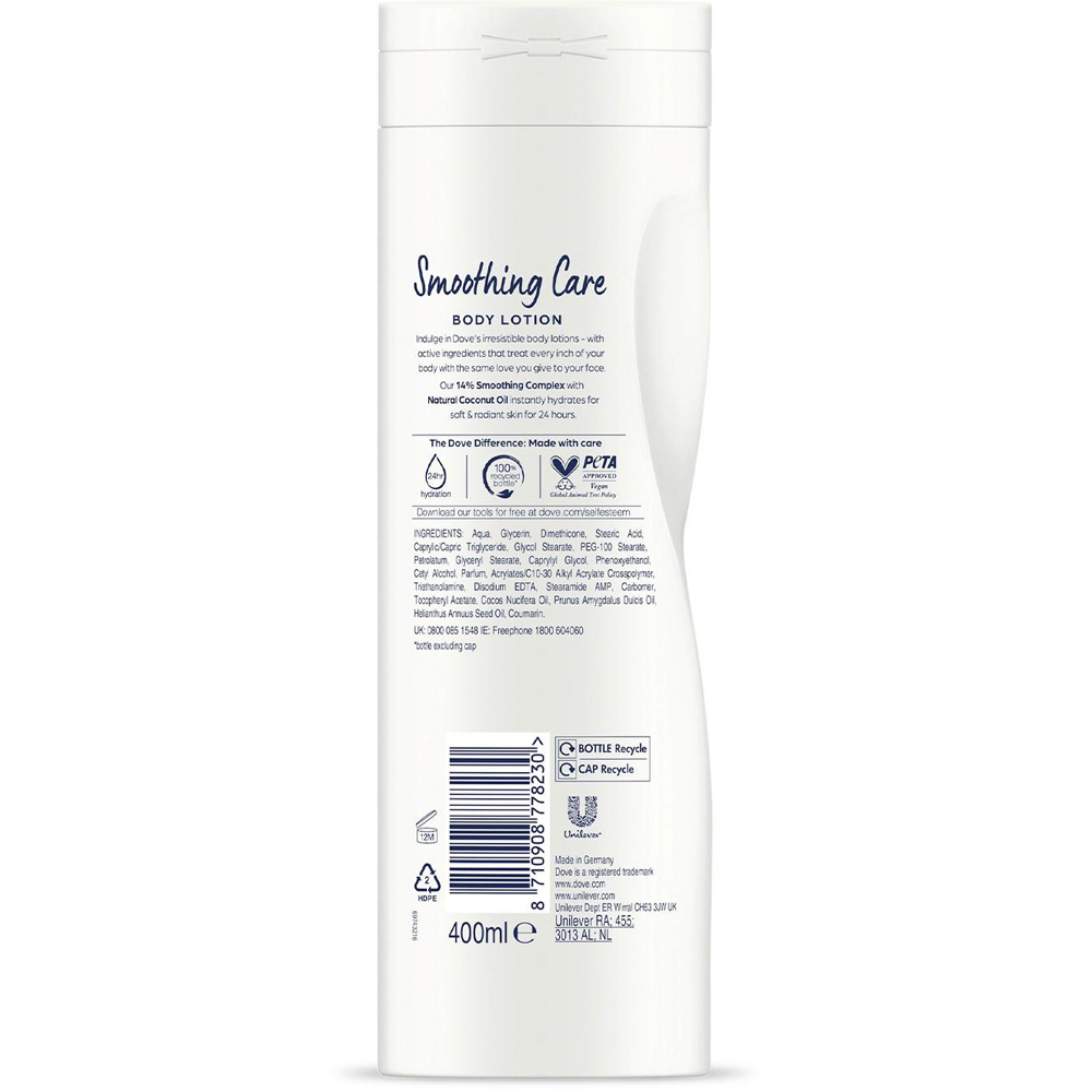 Dove Smoothing Care Natural Coconut Oil Body Lotion 400ml 6 Pack Image 3