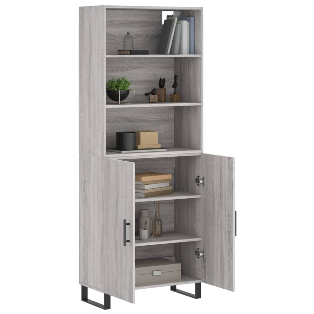 vidaXL 2 Door 3 Shelf Grey Sonoma Highboard Image 3