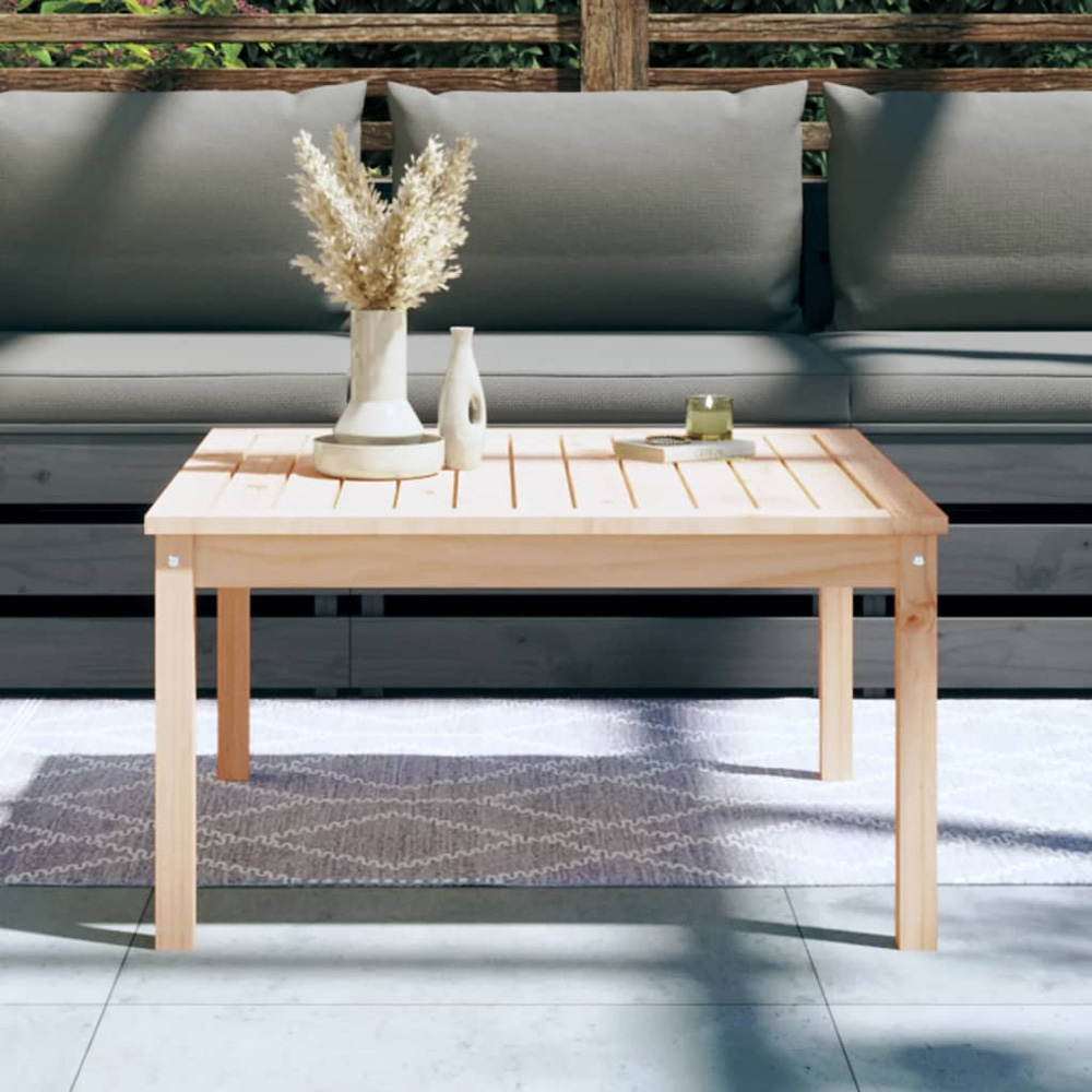 vidaXL Natural Solid Pine Wood Slatted Garden Table 82.5 x 82.5cm Image 7