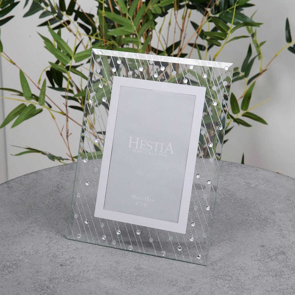 Hestia Glass Raindrop Design Photo Frame 4 x 6inch Image 2