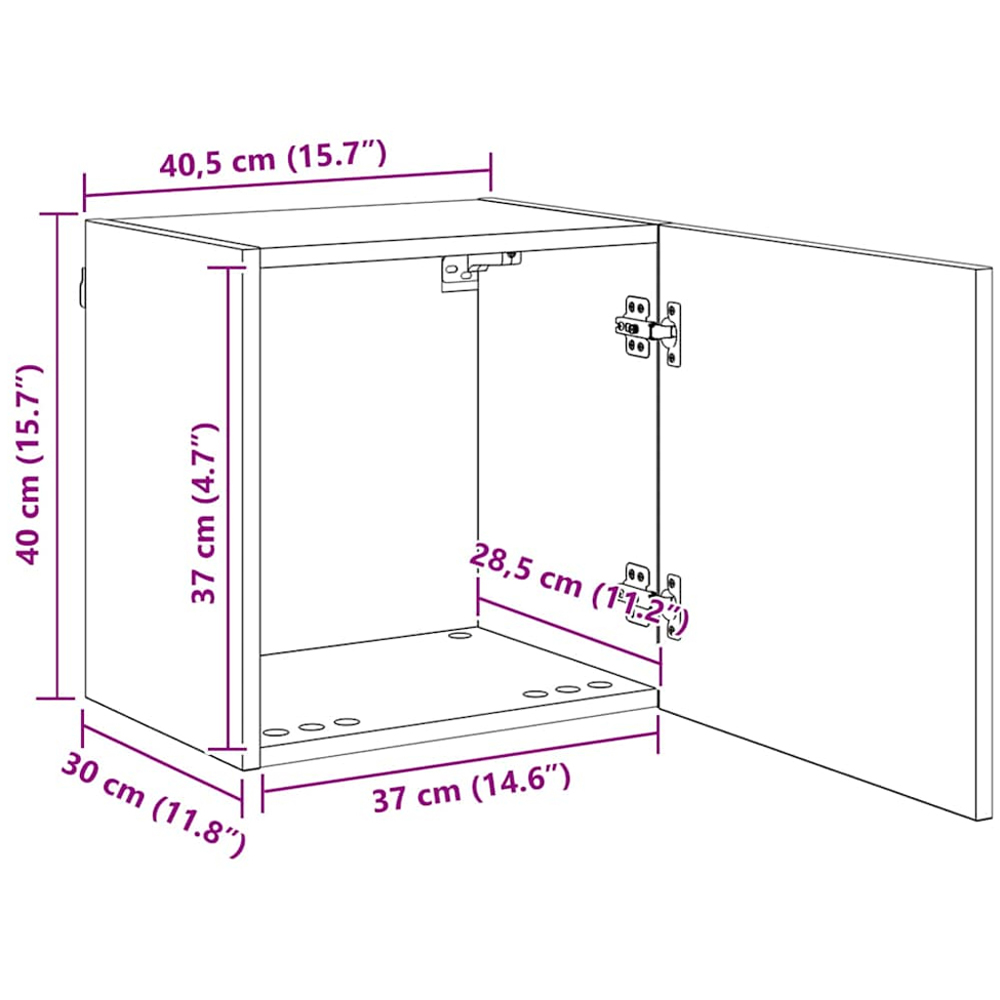 vidaXL 6 Door 4 Shelf Black Oak TV Wall Unit Set of 4 Image 8