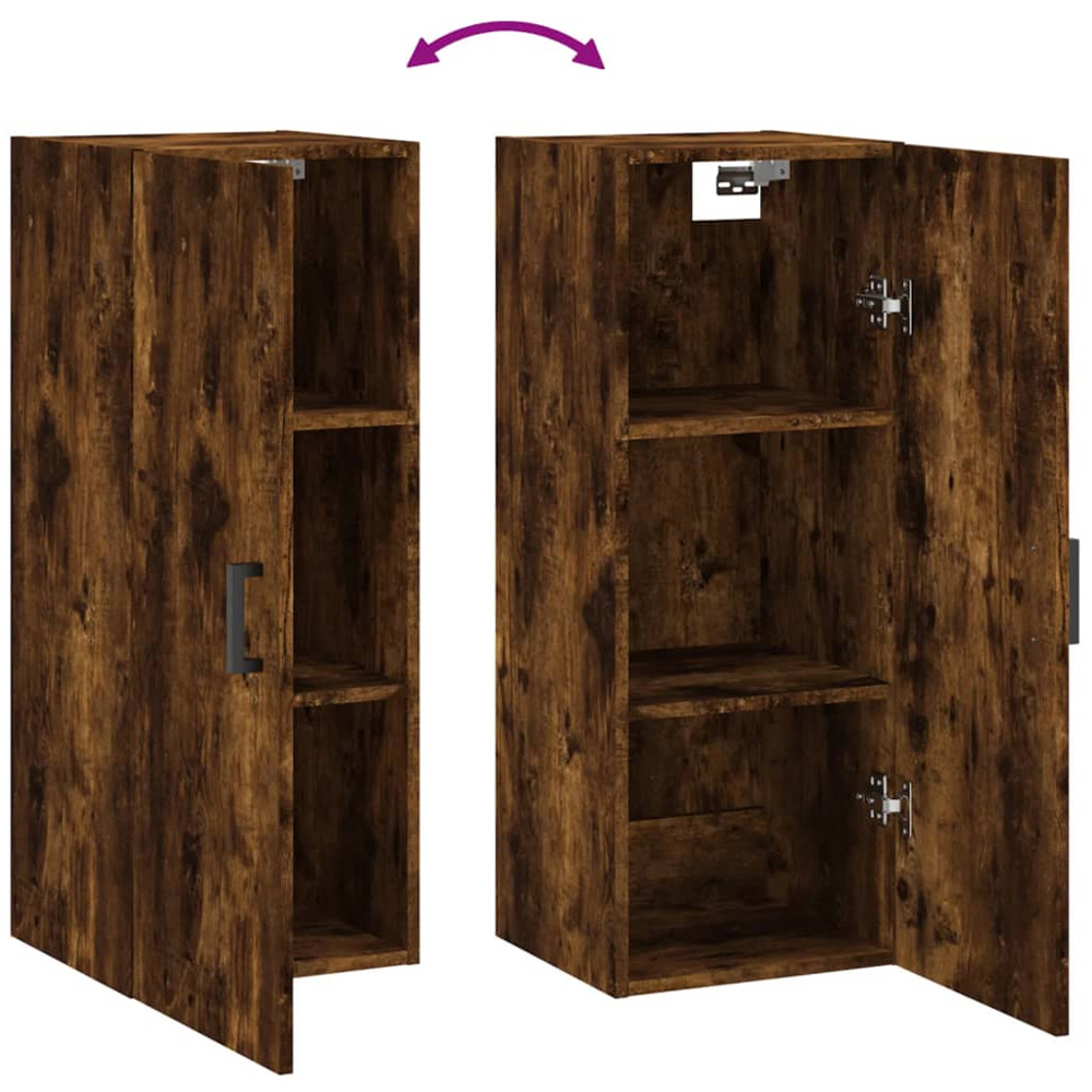 vidaXL 2 Door Brown Smoked Oak Wall Mounted Cabinet Image 8