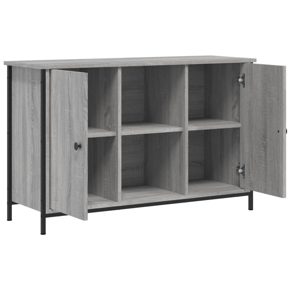 vidaXL 2 Door 2 Shelf Grey Sonoma TV Cabinet Image 6