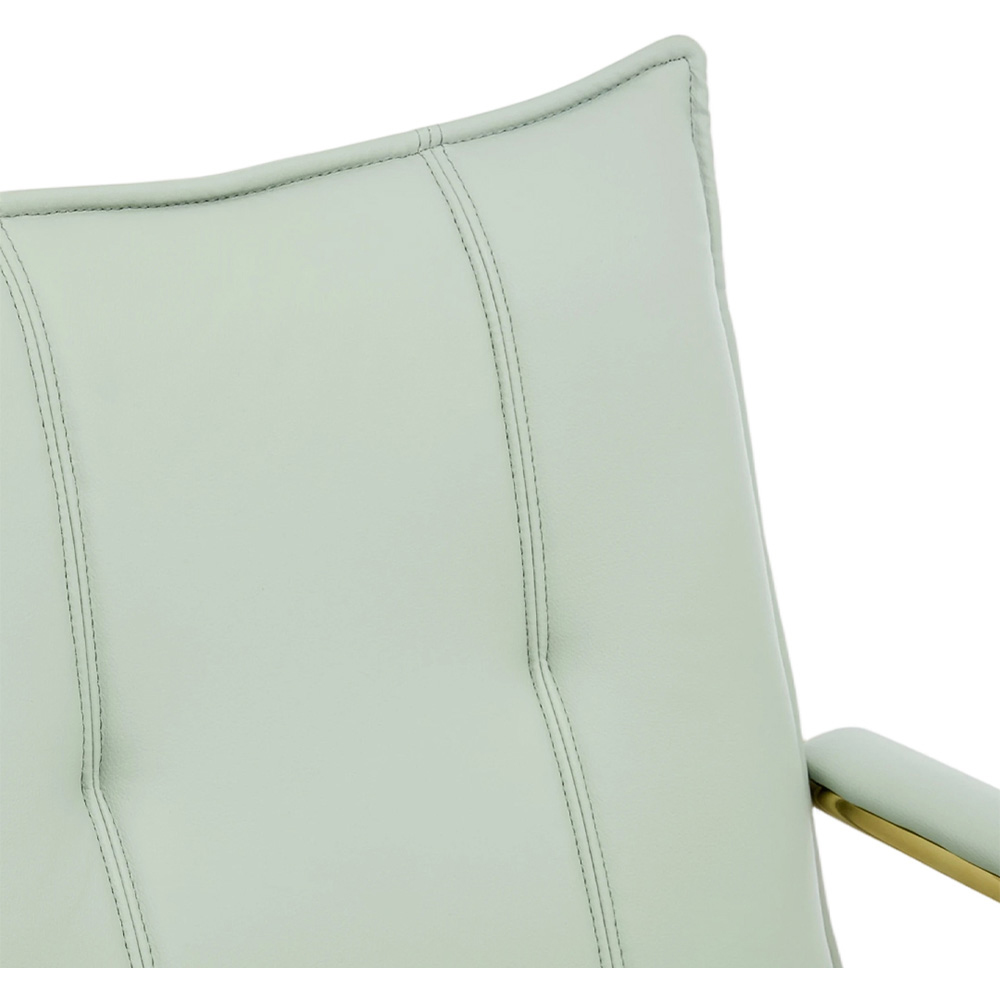 Living and Home Light Green PU Leather Height Adjustable Vintage Swivel Office Chair Image 3