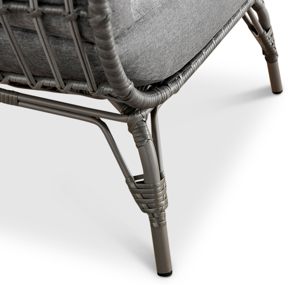 Furniturebox Veza Grey PE Resin Rattan Egg Chair with Cushions Image 8