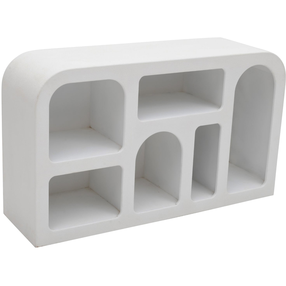 IH Design Udaipur 5 Shelf White Wood Medium Display Cabinet Image 4