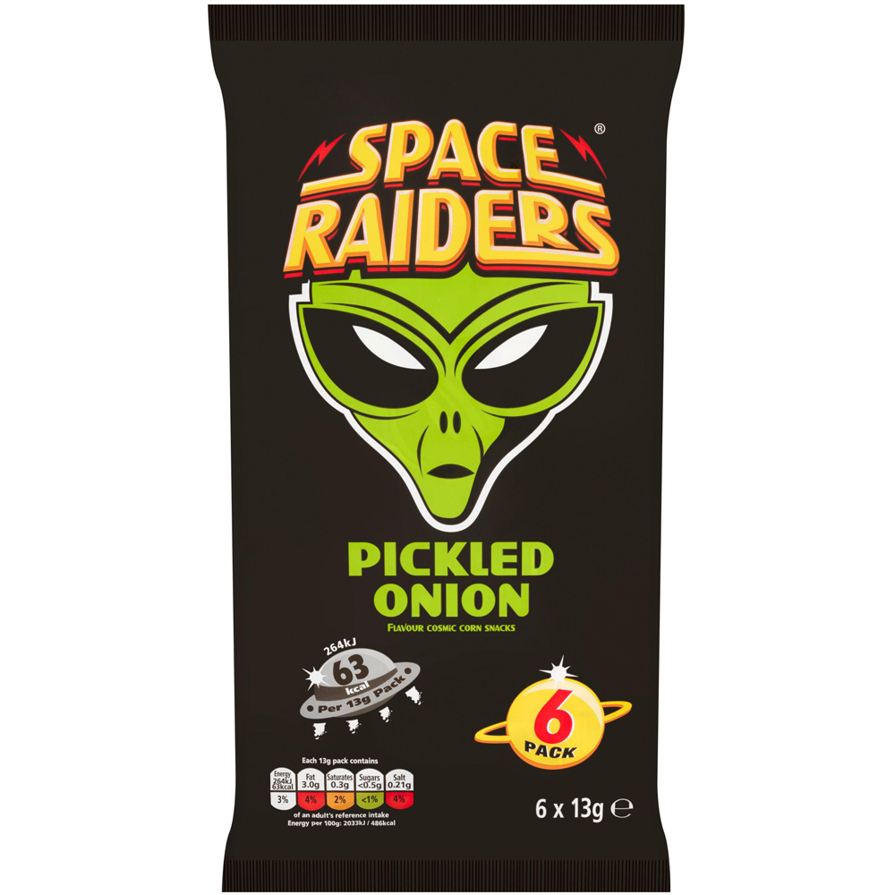 Space Raiders Pickled Onion Crisps 6 Pack Image